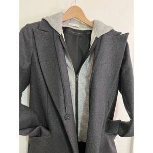 COZY Sophisticated Alice+Olivia Charcoal Grey Wool Hoodie Coat – XS/P